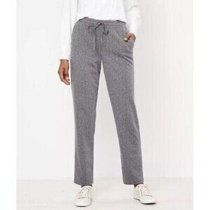 LOFT Tapered Knit Pull On Pants Gray Stripe Womens XS